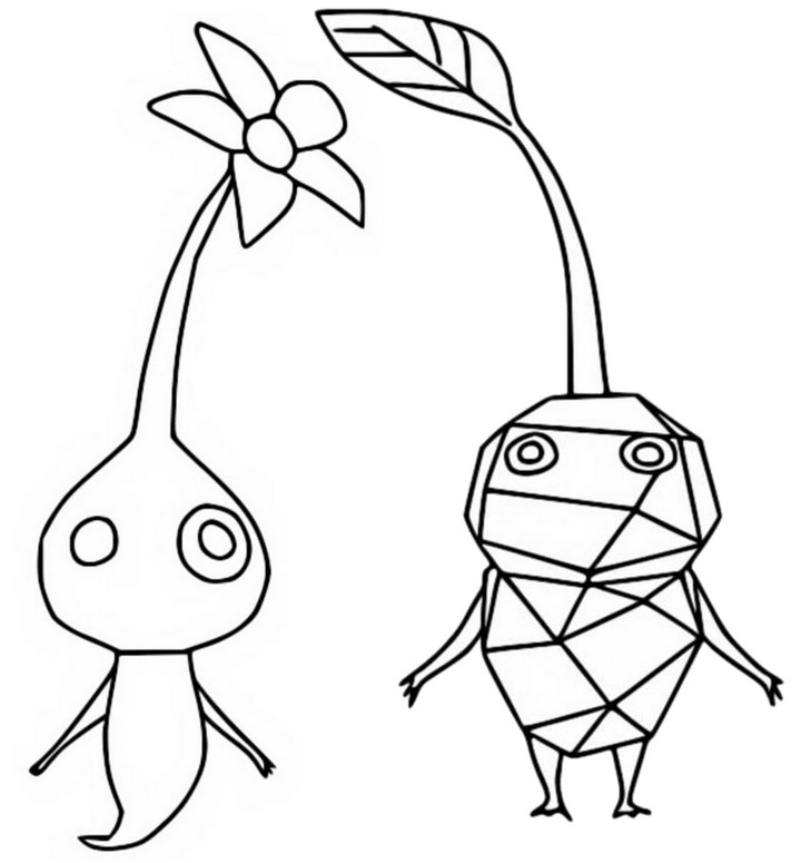 Coloring page pikmin ice glow