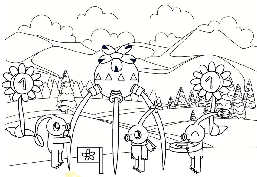 Coloring page pikmin onion