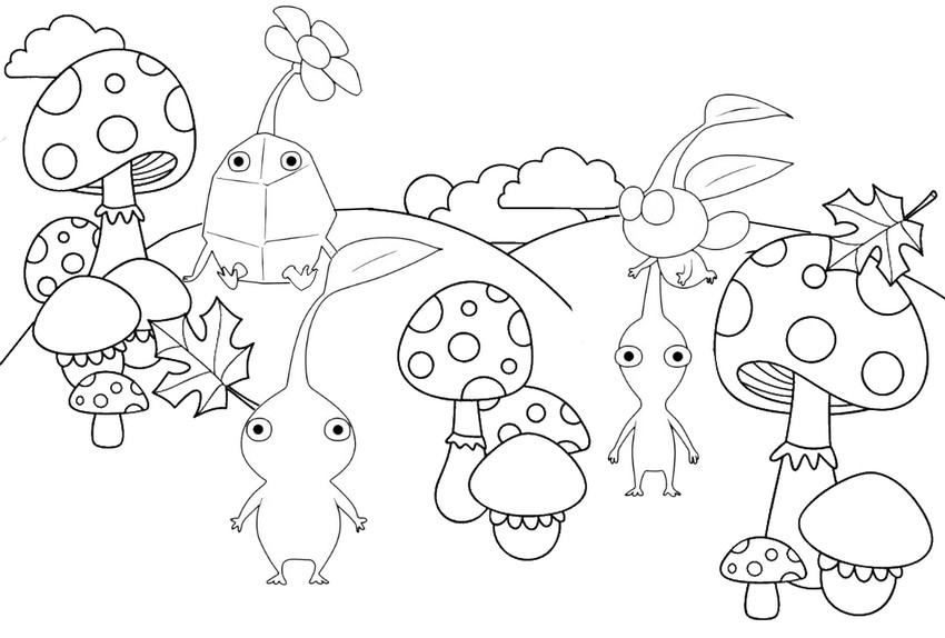 Coloring page pikmin fall