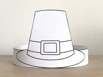 Pilgrim coloring paper hat thanksgiving craft for kids