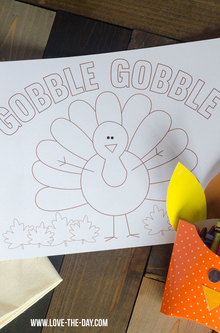 Printable turkey thanksgiving coloring pages by love the day