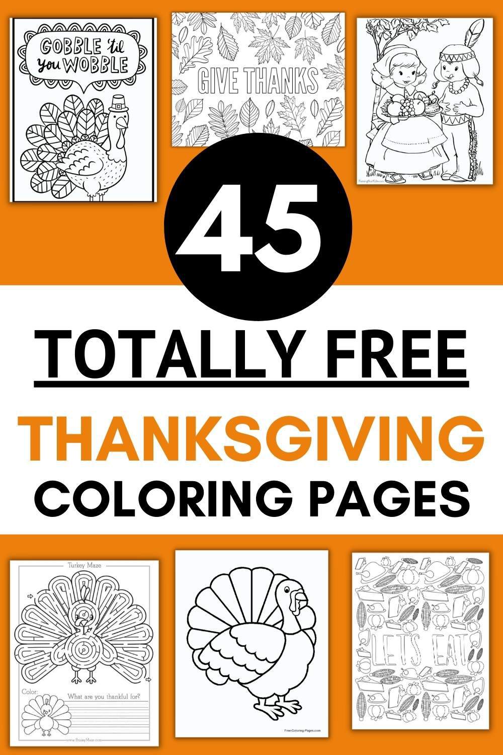 Free thanksgiving coloring pages for