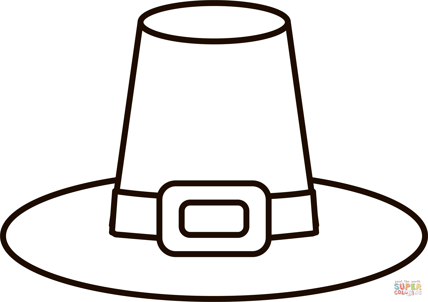 Pilgrim hat coloring page free printable coloring pages