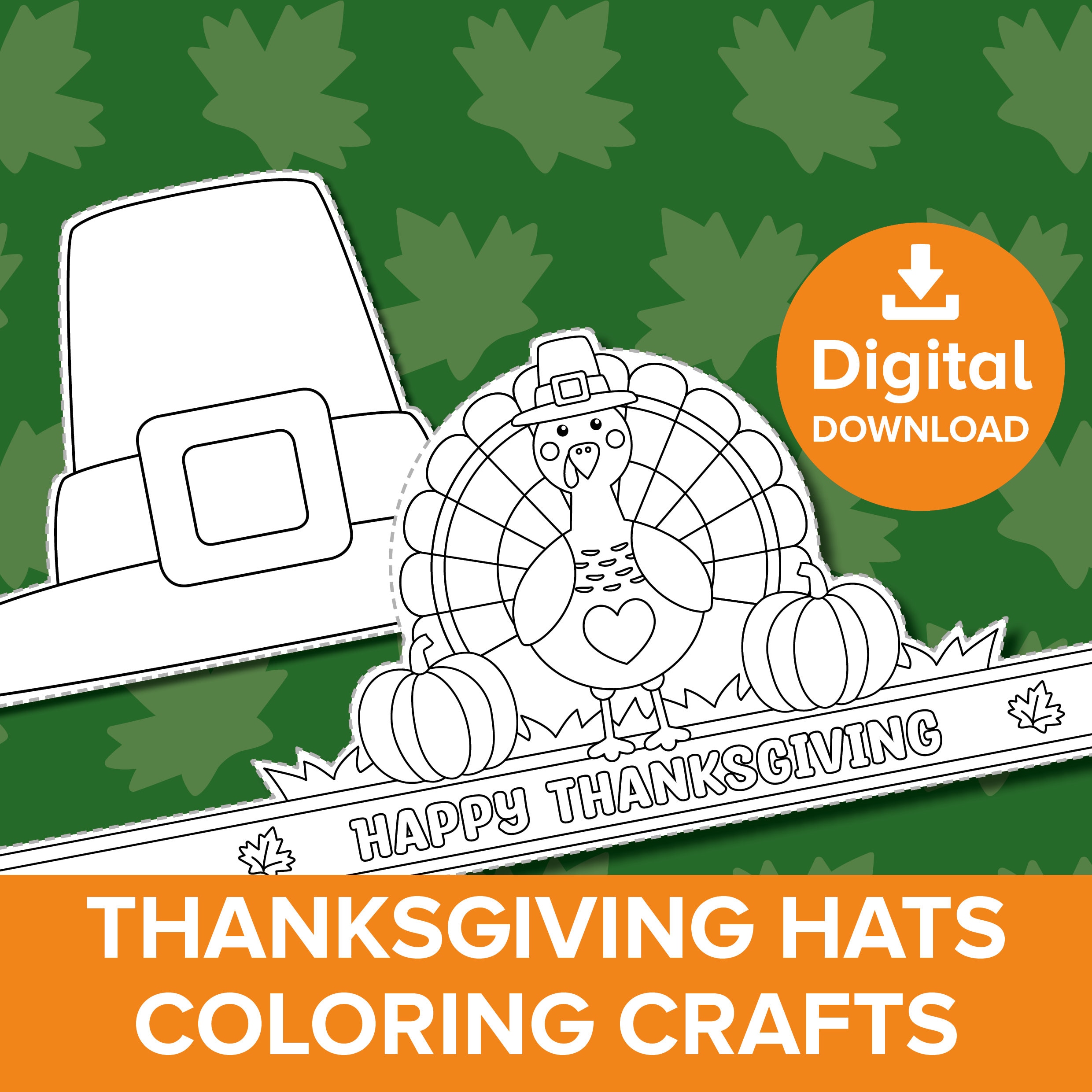 Thanksgiving paper hat craft turkey crown coloring give thanks celebration party bag pilgrim dress