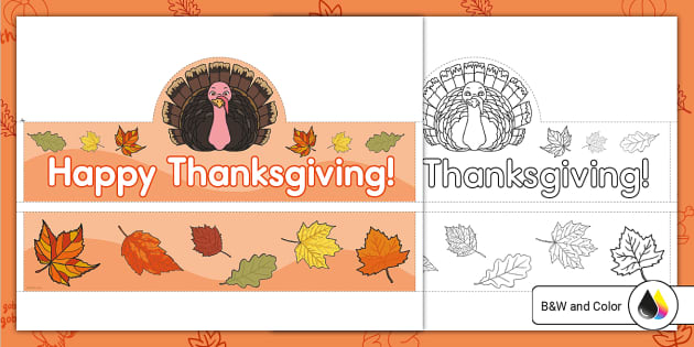 Printable turkey hat template for kids usa