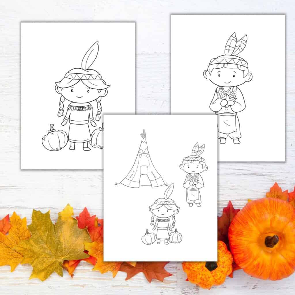 Cute thanksgiving pilgrim coloring pages for kids free printable