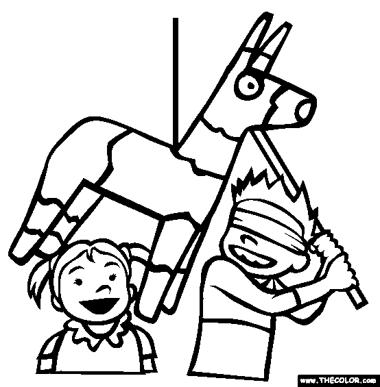 Pinata coloring page free pinata online coloring online coloring color coloring pages