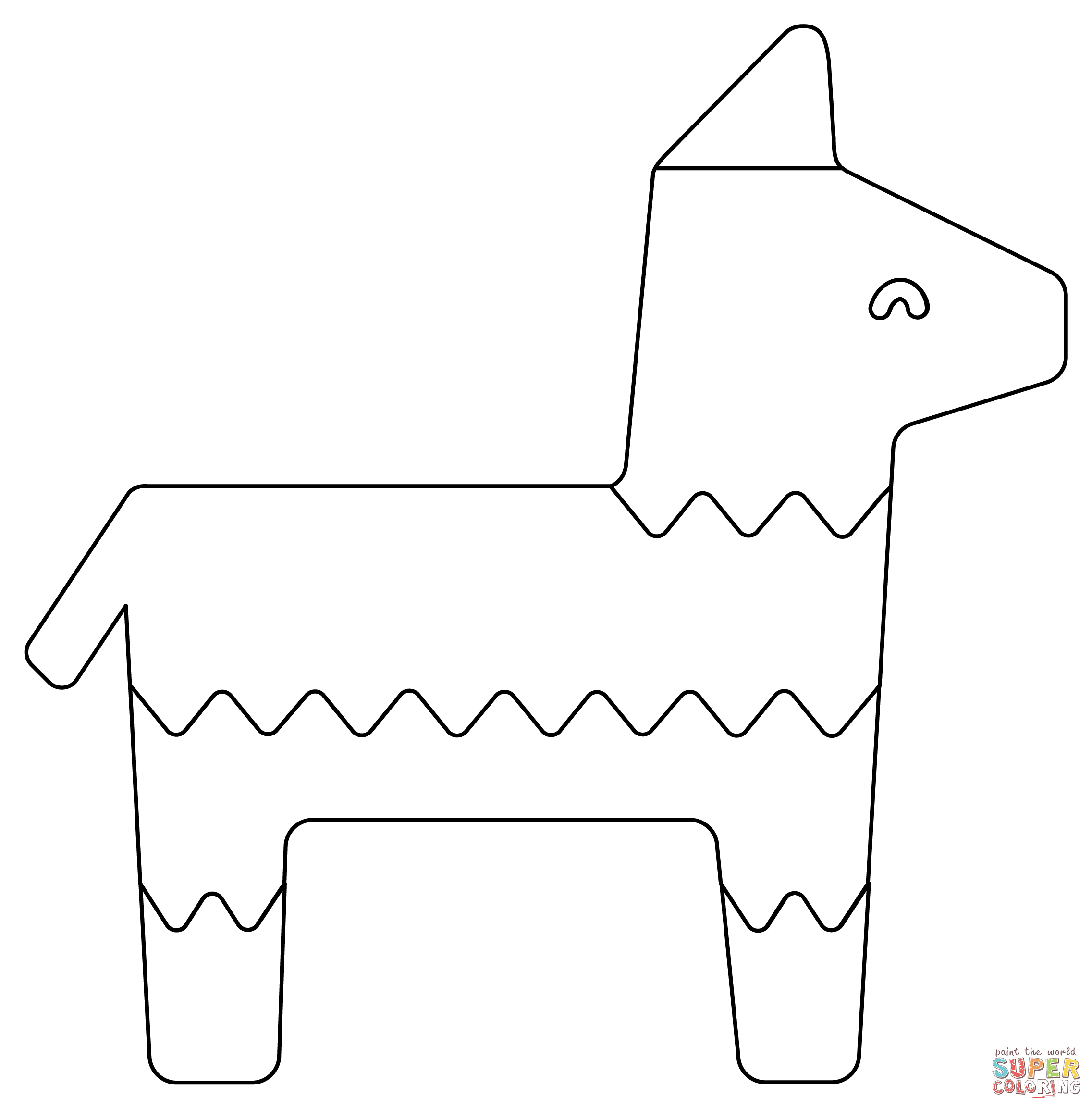 Donkey pinata coloring page free printable coloring pages