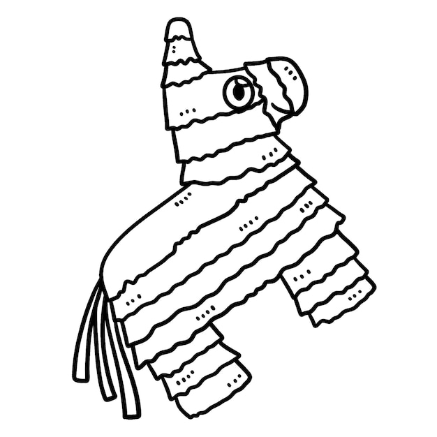 Premium vector cinco de mayo burro pinata isolated coloring page