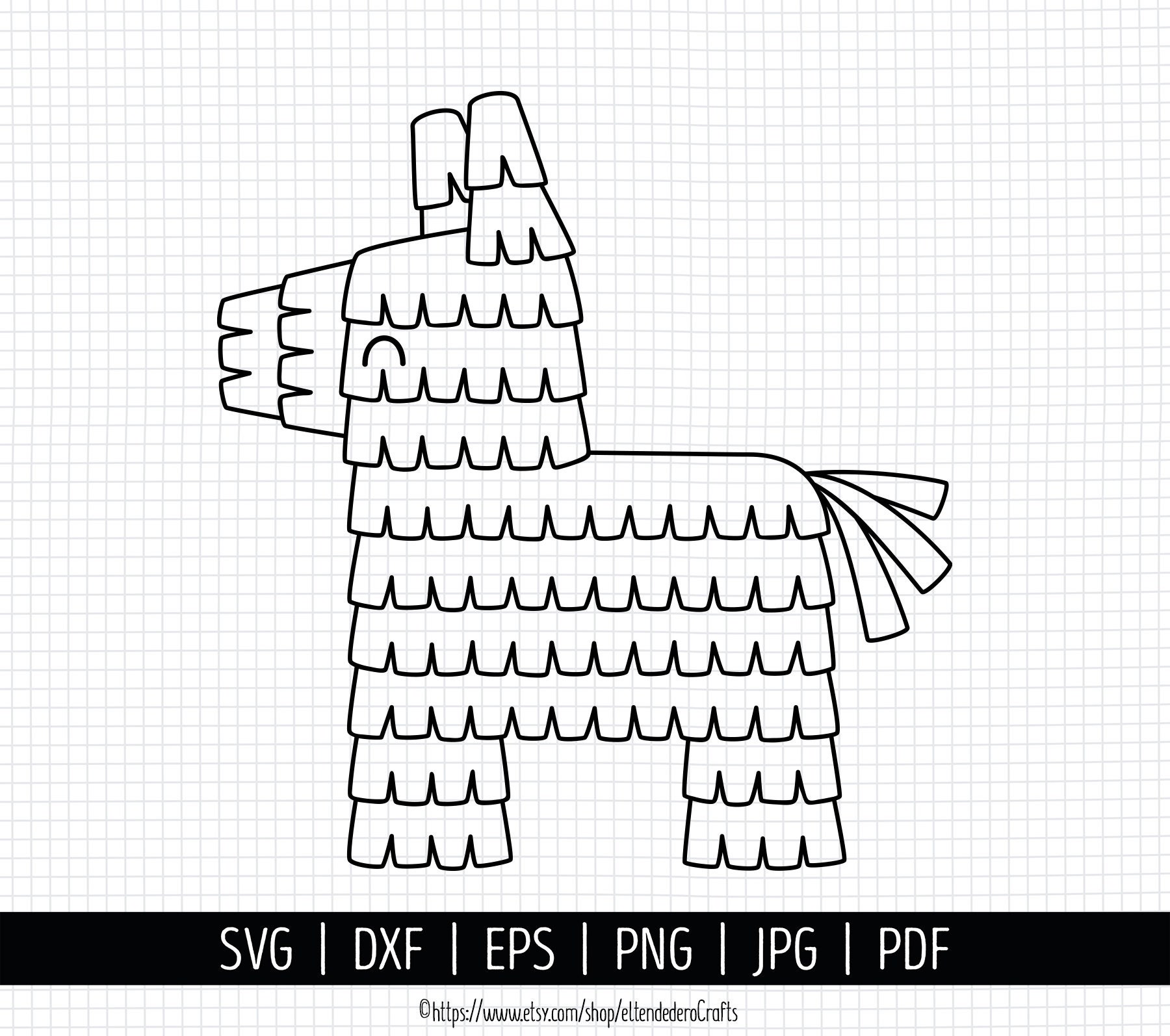 Pinata svg fiesta cinco de mayo svg kids mexican party png clipart traditional mexico donkey pinata cut files vector cutting machine file instant download