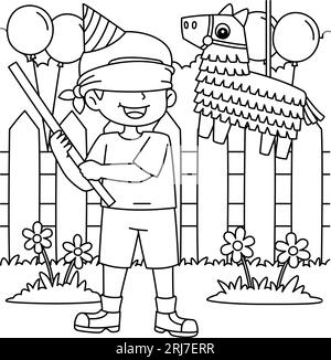 Kids party pinata black and white stock photos images