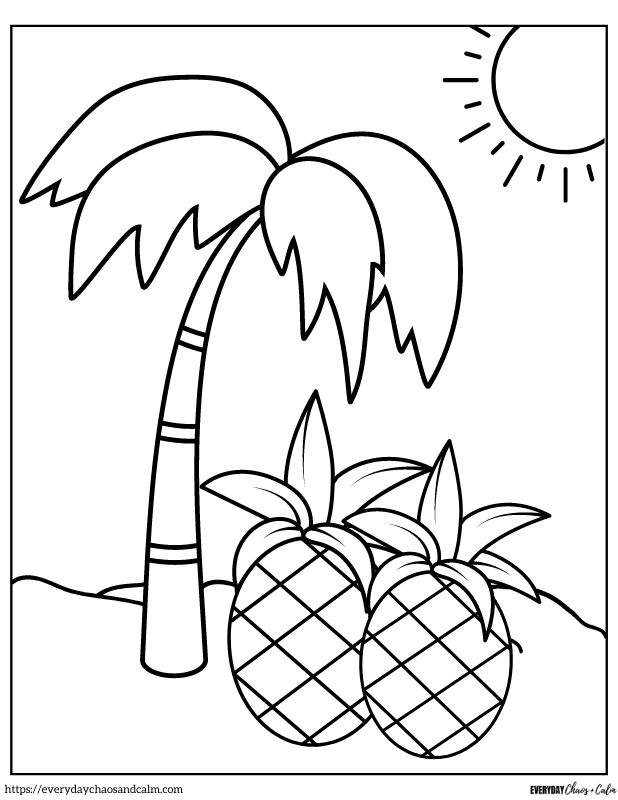 Free printable pineapple coloring pages