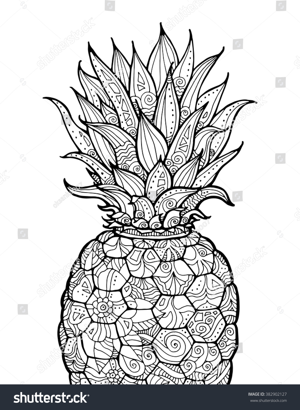 Ananas pineapple exotic fruit floral pattern stock vector royalty free