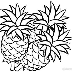 Pineapple coloring page printable for free download