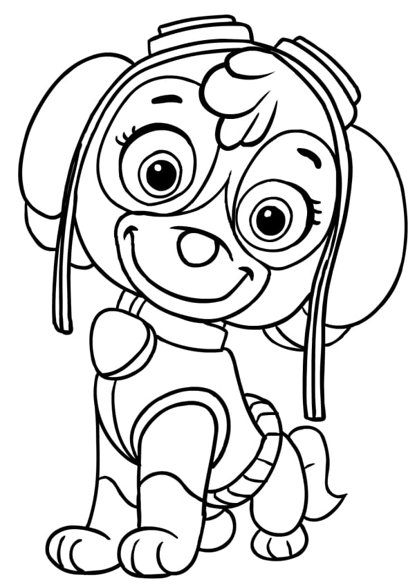 Cute paw patrol skye coloring pages free