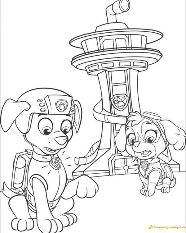 Skye paw patrol coloring pages printable for free download