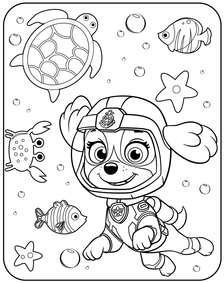 Cute paw patrol skye coloring pages free