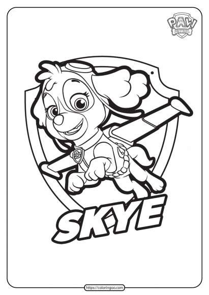 Paw patrol coloring pages free pdf printables