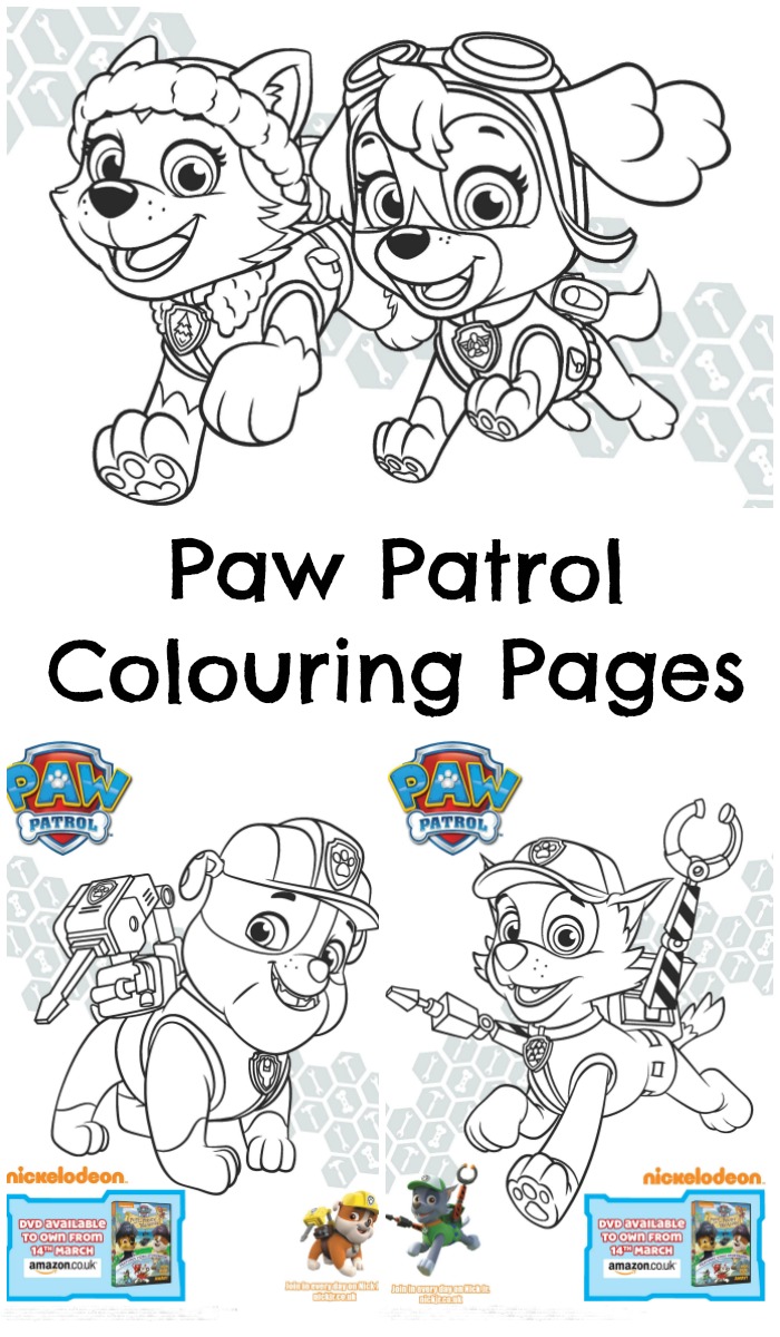 Paw patrol louring pages and activity sheets free printables