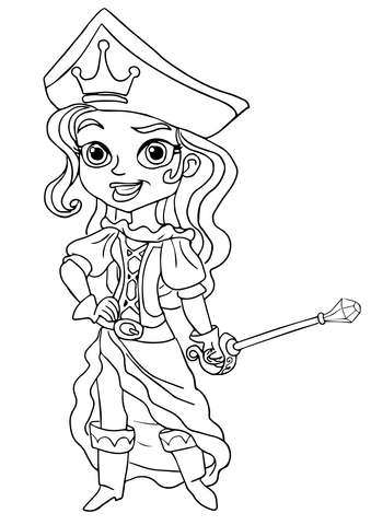 The pirate princess coloring page free printable coloring pages