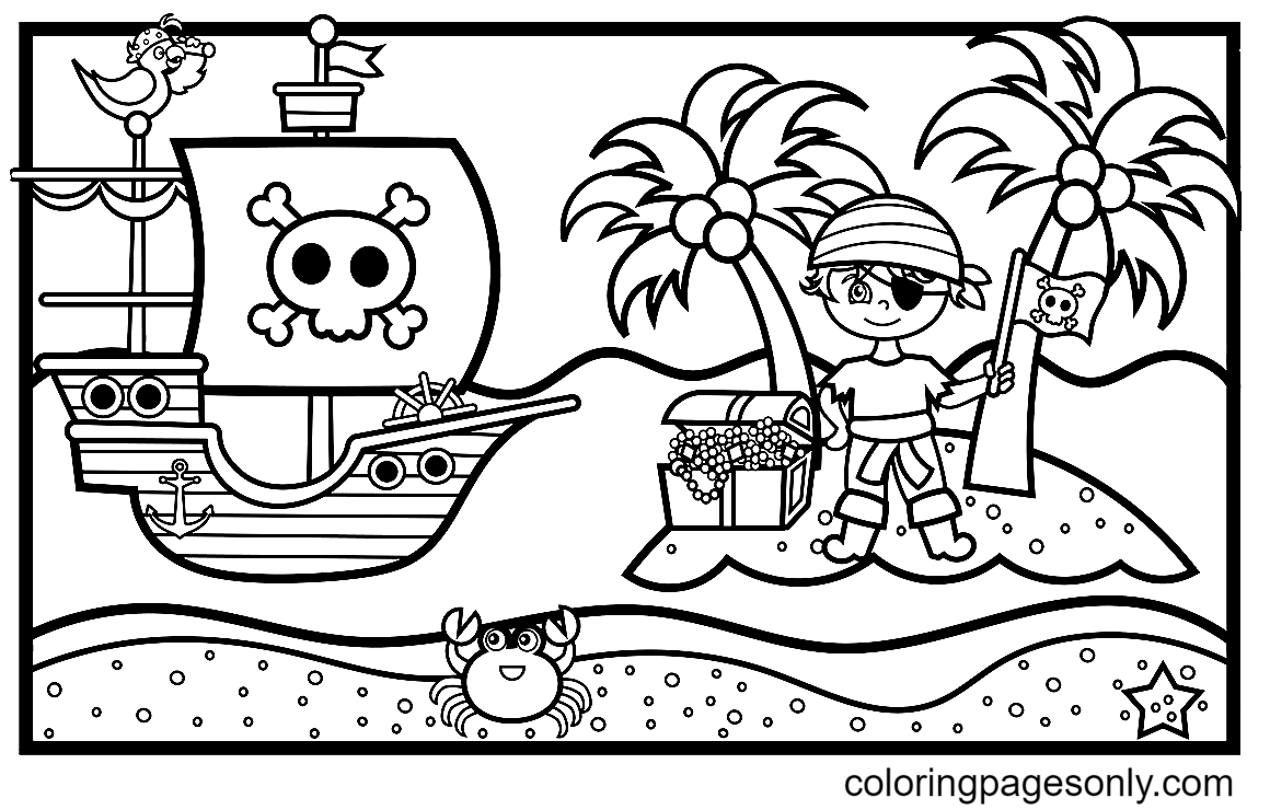 Pirate coloring pages printable for free download