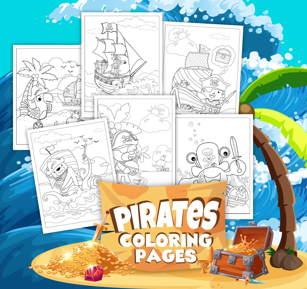 Free printable pirate colouring pages for kids