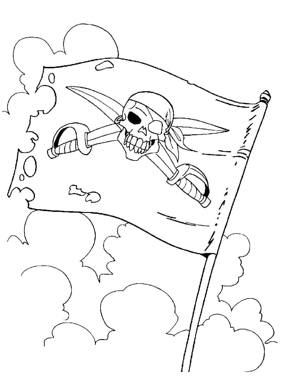 Online coloring pages coloring pirate flag coloring