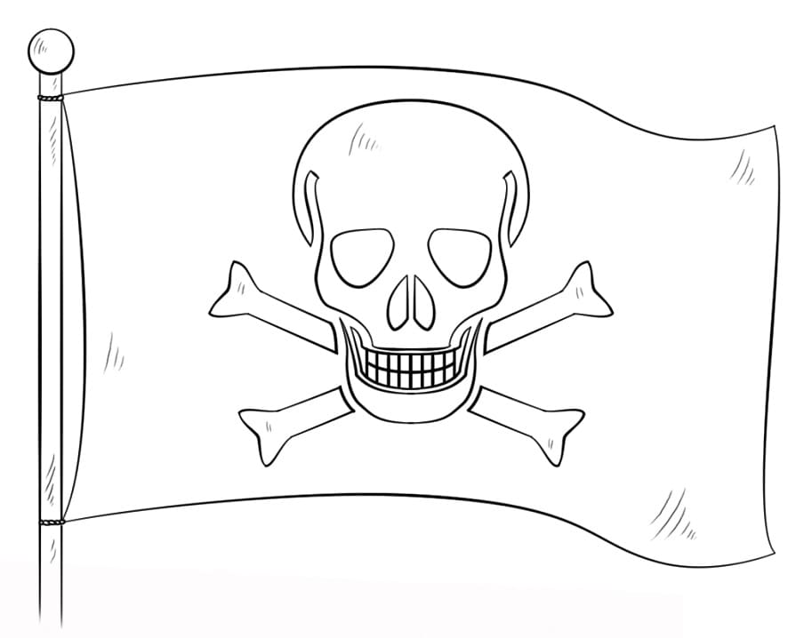 The pirate flag coloring page