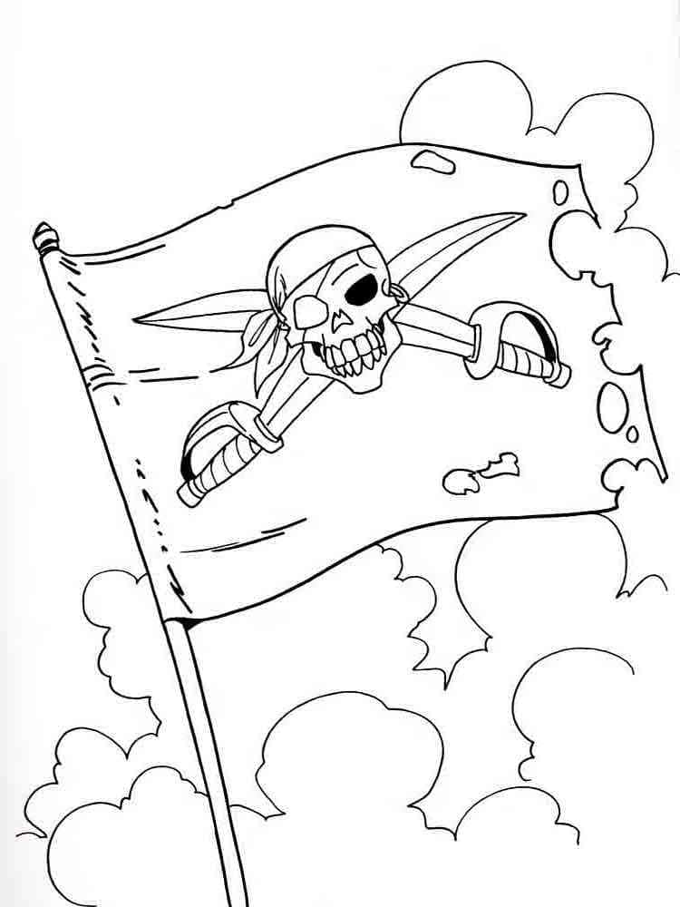 Pirate flag coloring page