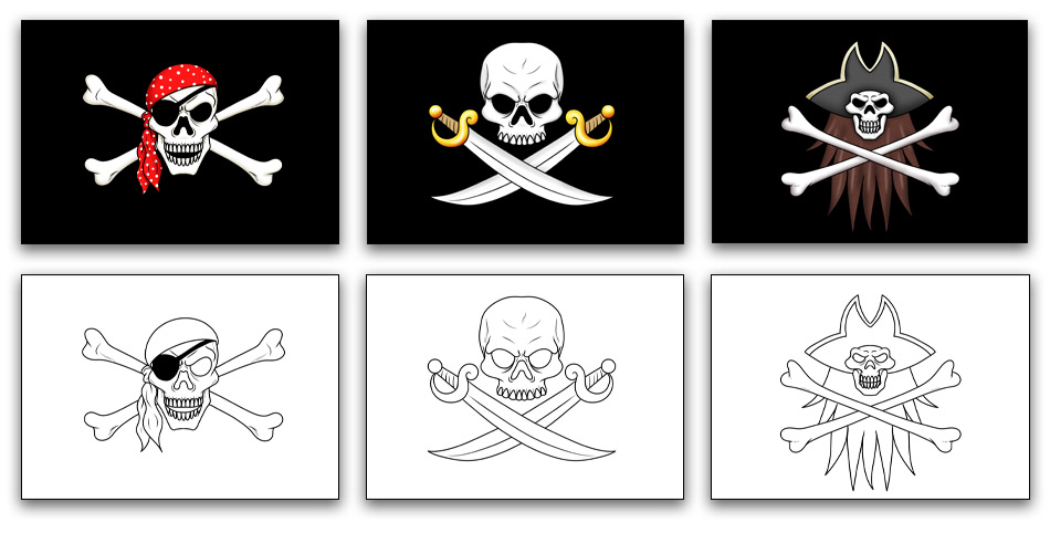 Printable pirate flag template just family fun