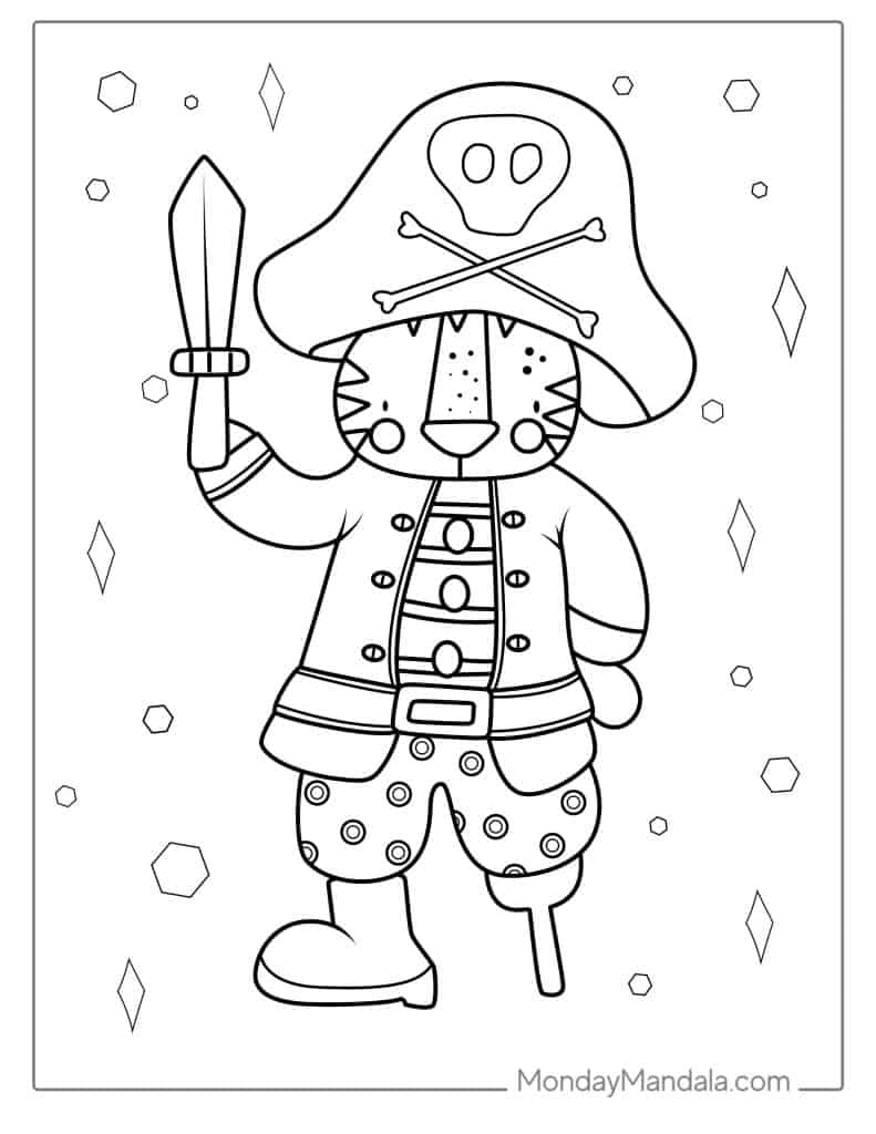 Pirate coloring pages free pdf printables