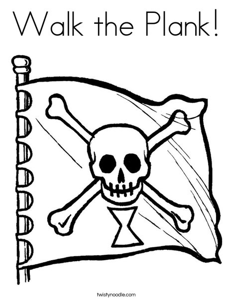 Walk the plank coloring page