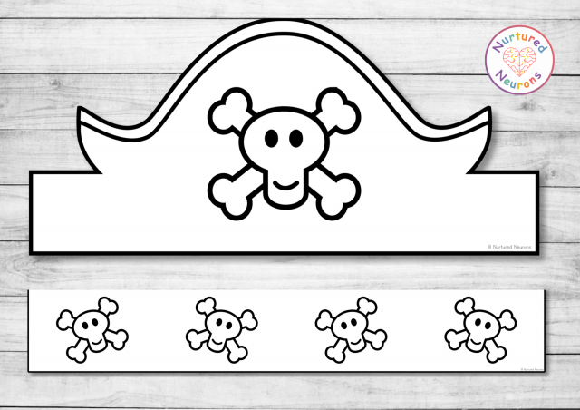 Printable pirate hat headband templates super simple diy craft