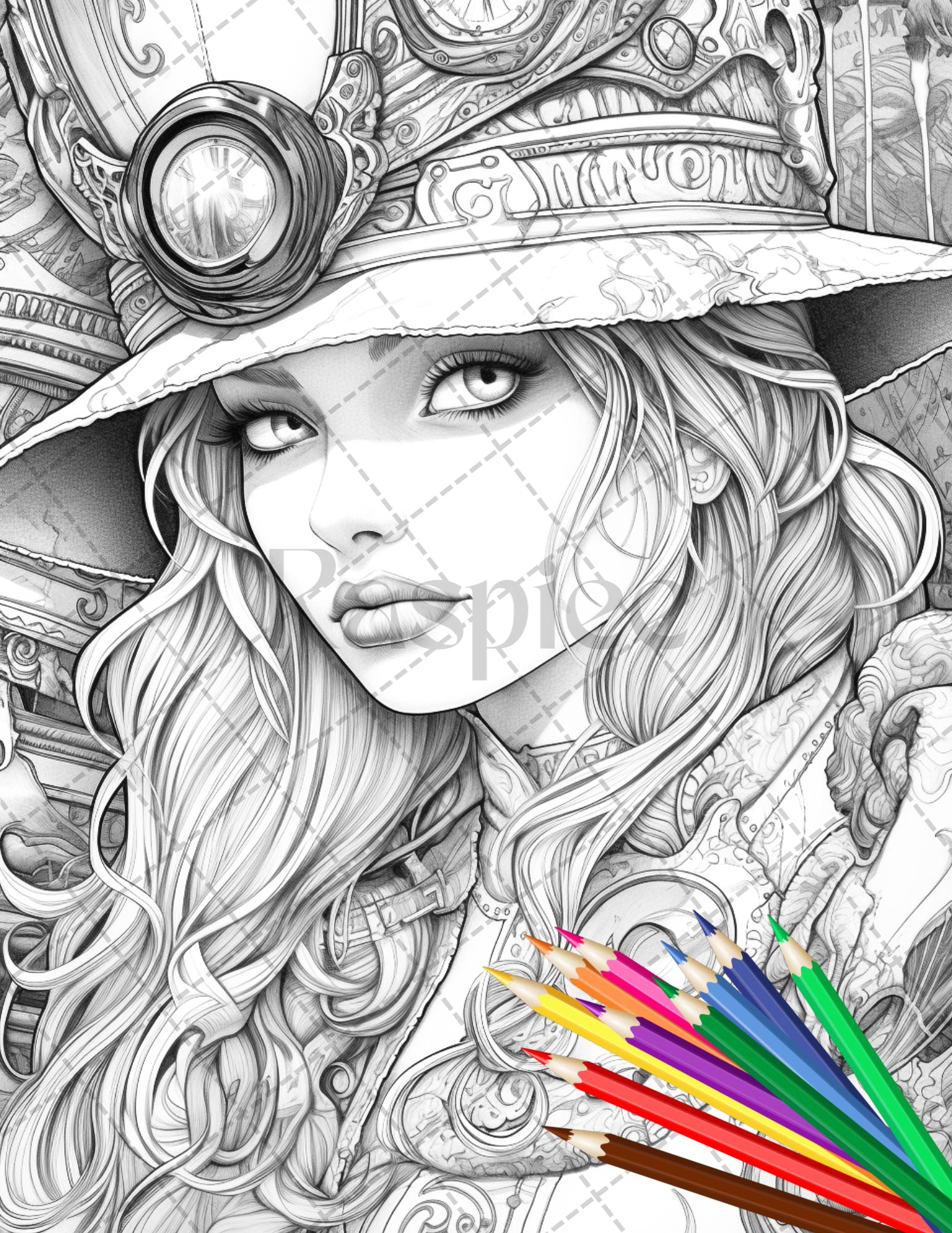 Beautiful pirate princess coloring book printable for adults grays â coloring