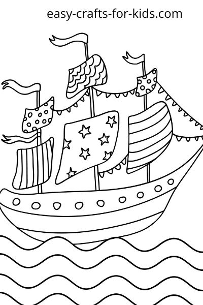 Pirate coloring pages for kids