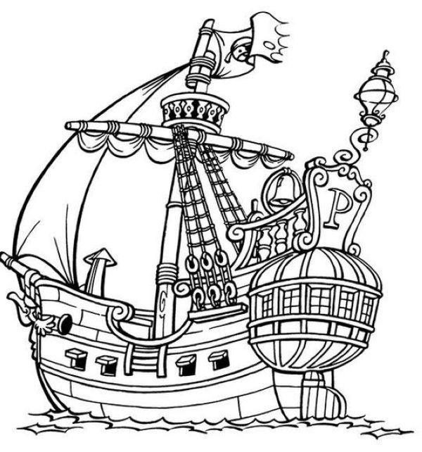 Printable pirate ships coloring pages pdf