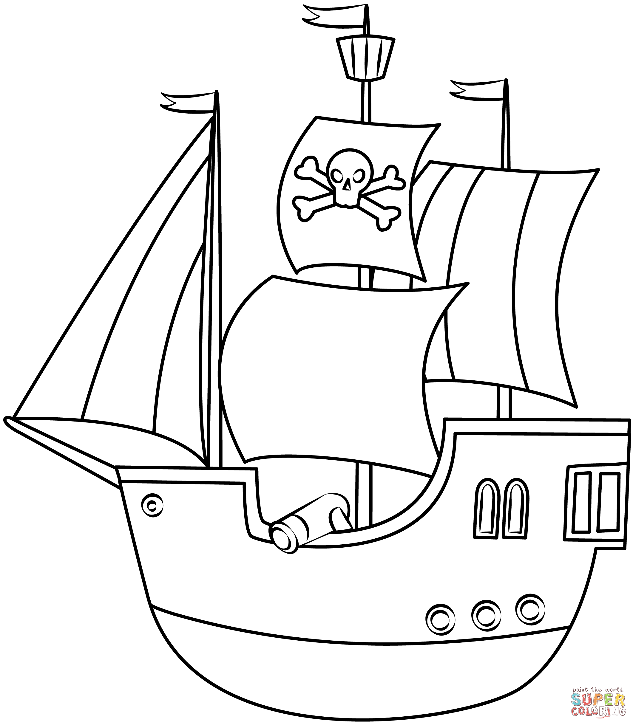 Pirate ship coloring page free printable coloring pages