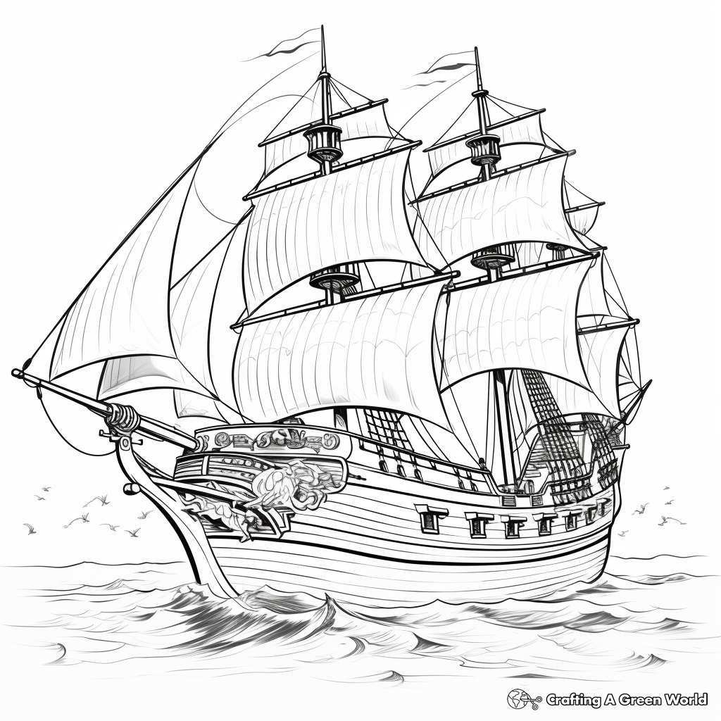 Pirate ship coloring pages