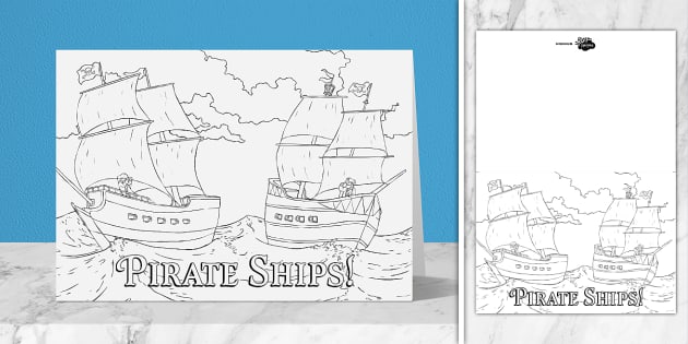 Pirate ship louring card party teacher made