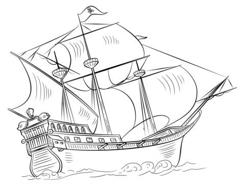 Pirate ship coloring page free printable coloring pages