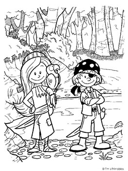 Pirate kids printable pdf coloring pages by tims printables tpt