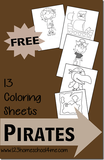 Free pirate coloring sheets for kids