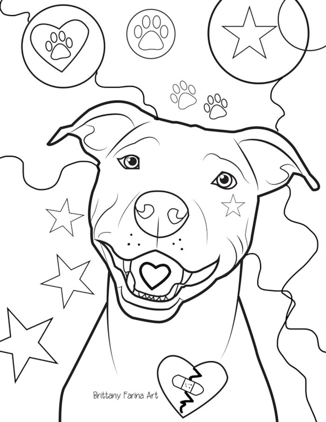 Pitbull coloring page dog coloring page download now