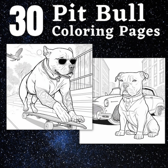 Pitbull dog coloring pages printable coloring book coloring pages for adults printable digital coloring digital download