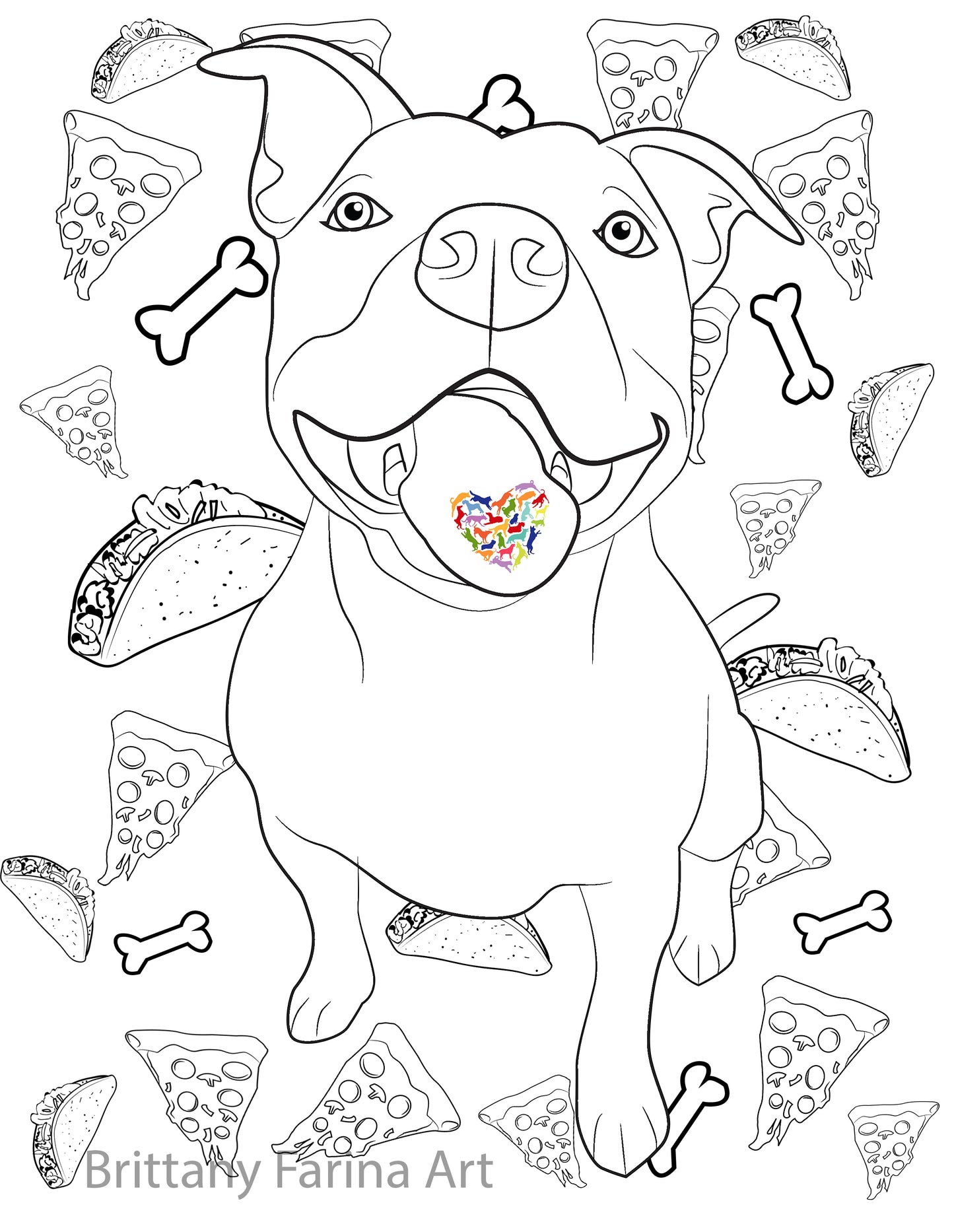 Big hearts for big dogs coloring book â brittany farina art