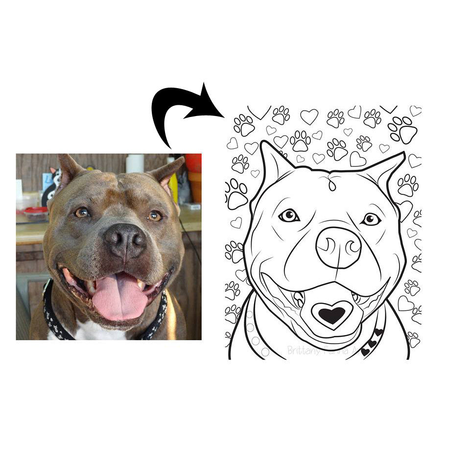 Coloring page of your pet â brittany farina art