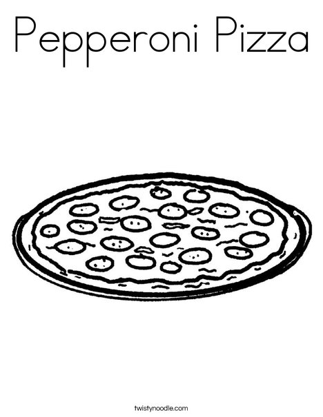 Pepperoni pizza coloring page