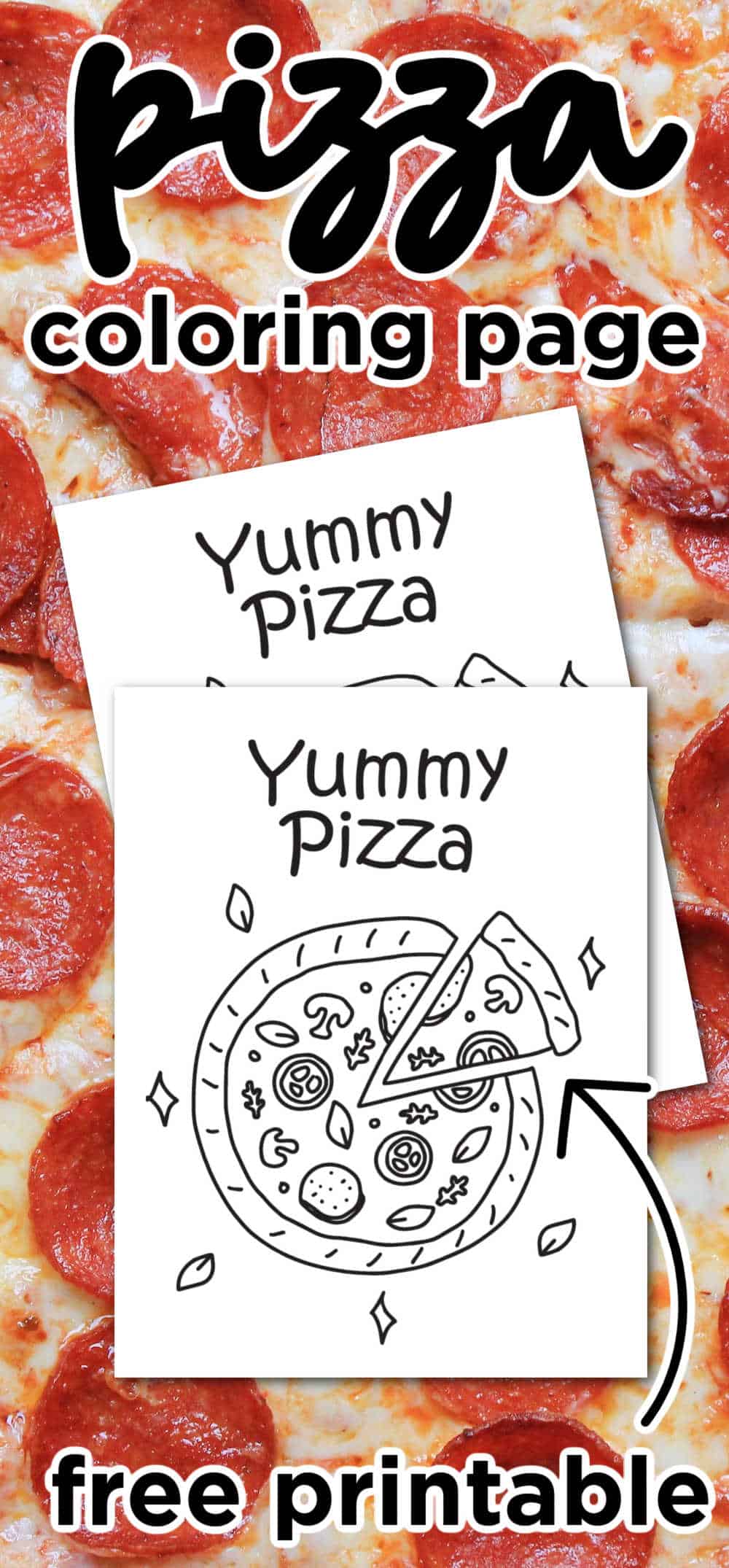 Free printable pizza coloring page