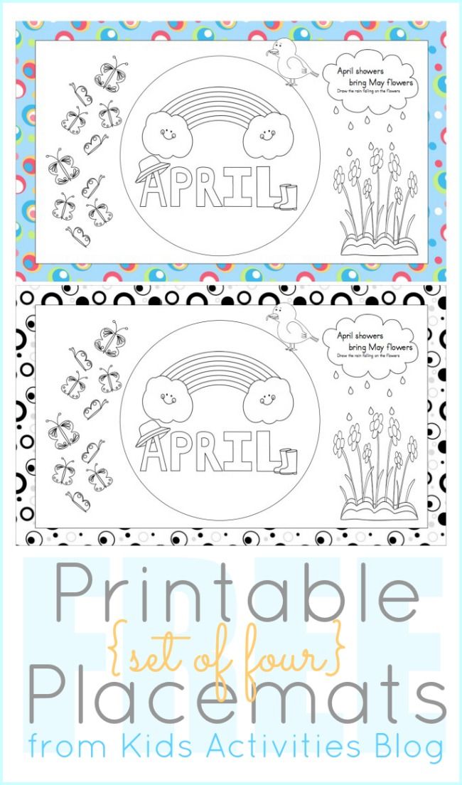 Printables to color april placemats for kids diy crafts for kids easy easy crafts for kids coloring games for kids