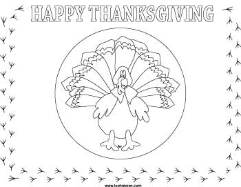 Thanksgiving coloring place mat